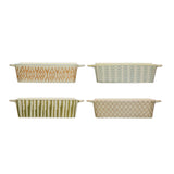 Hand- Stamped Stoneware Baker with Pattern 4 styles