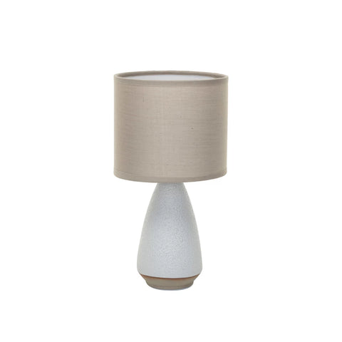 Coarse Stoneware Table Lamp with Linen Shade