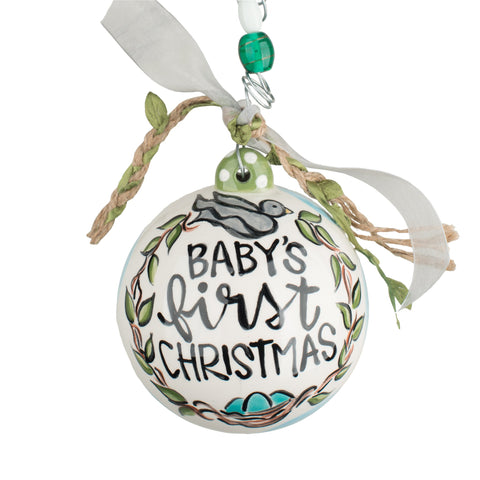 GLORY HAUS Baby's First Christmas Blue Ornament