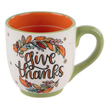 GLORY HAUS Fall Leaves Give Thanks Mug