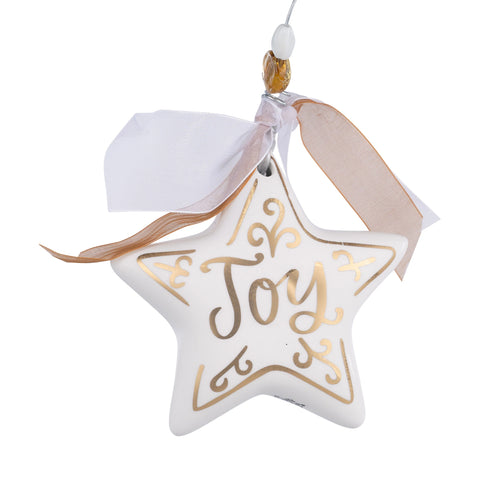 GLORY HAUS Joy Gold Star Puff Ornament