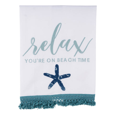 GLORY HAUS You're On Beach Time Tea Towel