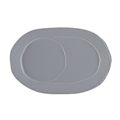 VIETRI Lastra Gray Oval Tray