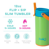 SWIG Flip + Sip Slim Tumbler - Lime Slime