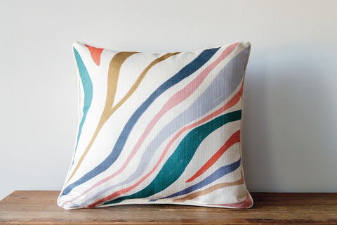 Oversized Multi Abstract Stripe Pillow