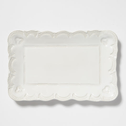 VIETRI Incanto Stone White Lace Small Rectangular Platter