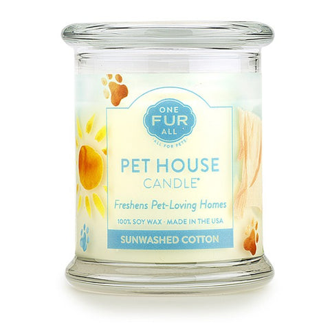 One Fur All Pet House Candle Sunwashed Cotton