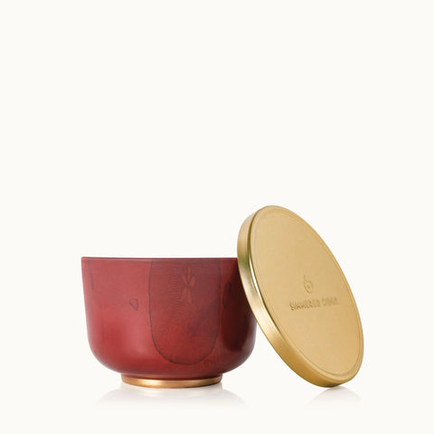 THYMES Simmered Cider Candle Tin with Gold Lid